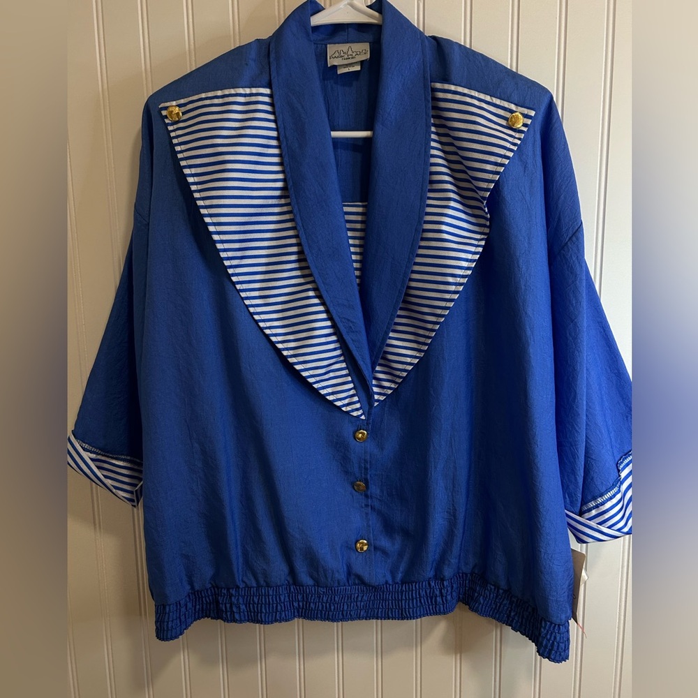 Park place Women's Blue Varsity Jacket. Made in USA blue Size L